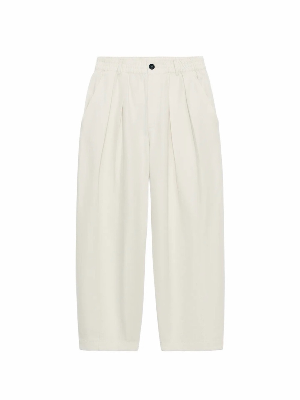 Zara Women's Pleated linen Pants in Cream